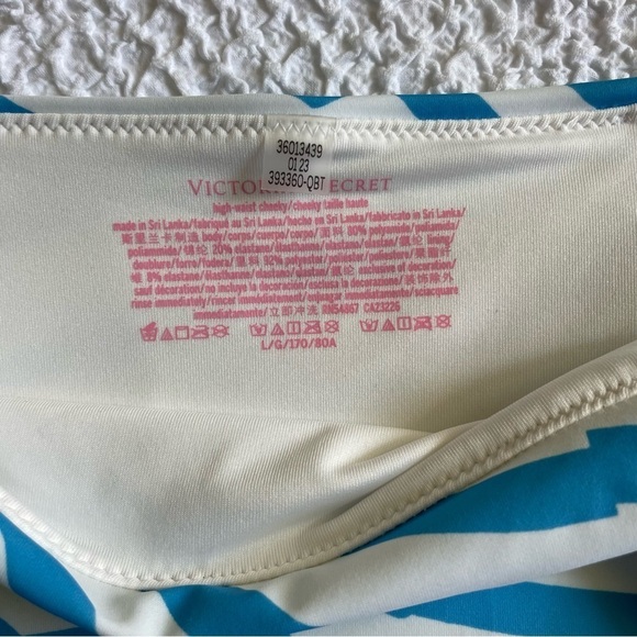 NWT Set Victoria’s Secret Geo Zebra Print Bikini Set Blue Size Large & XL - Picture 5 of 16